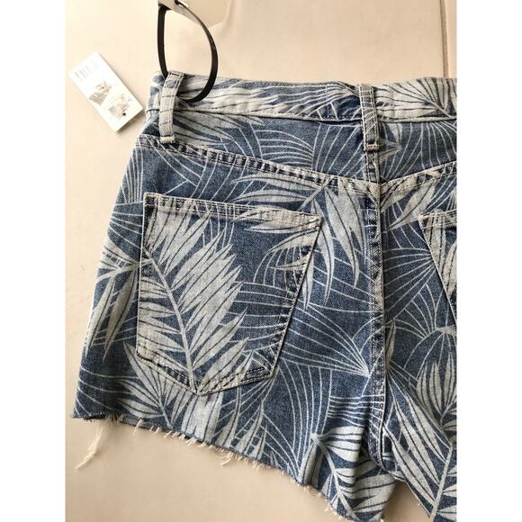 Current/Elliott Print Ultra High Waist Cut Off Denim Shorts - Picture 9 of 9